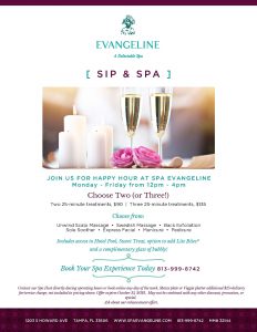A promotional flyer for a Spa Evangeline Spa Specials