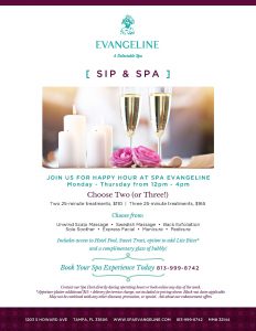 A close-up of a flyer for a head spa in Tampa Florida